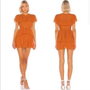 House of Harlow Women's Clint Orange Ruffle Dress NWOT Size Small
